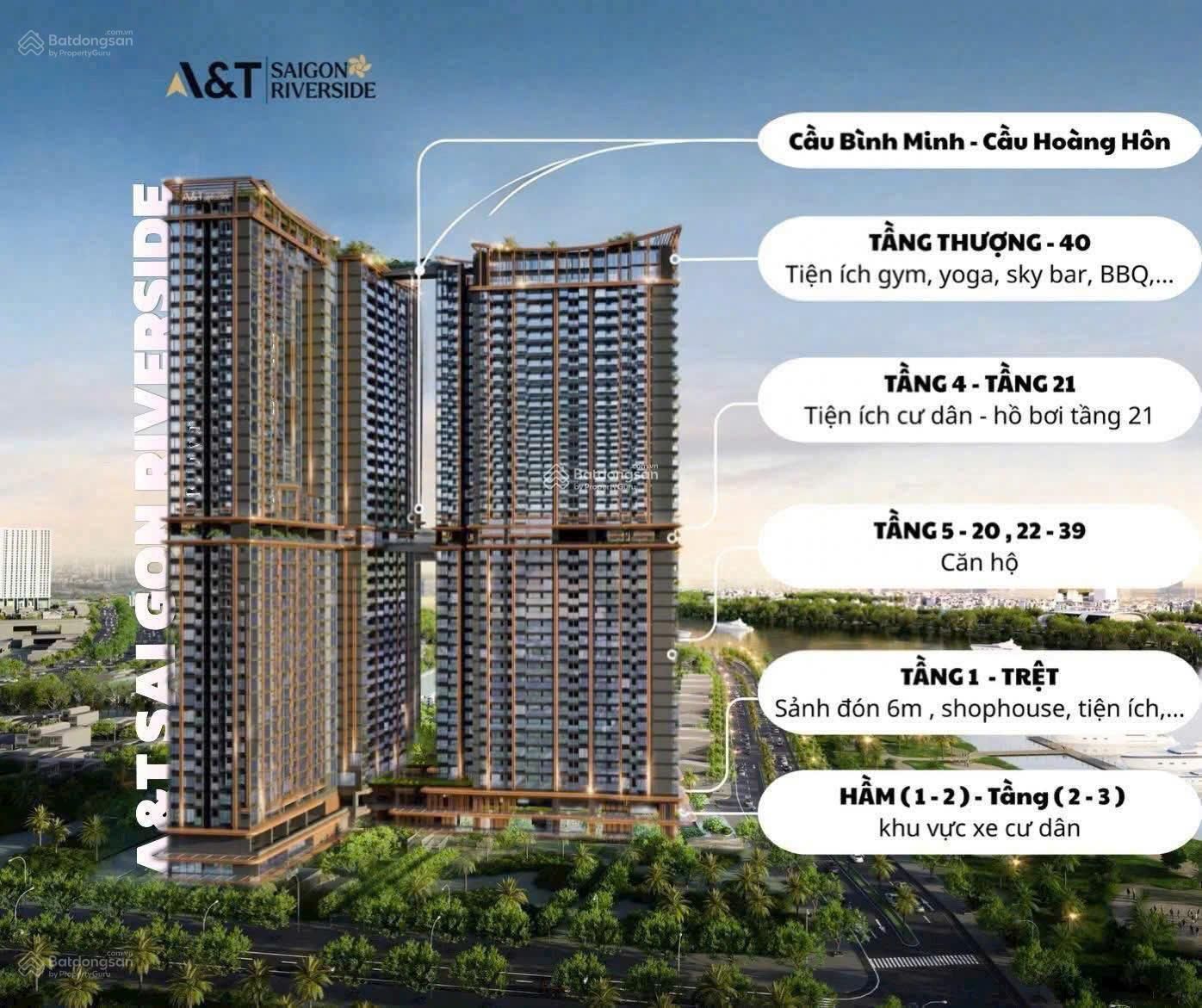 A&T Sài Gòn Riverside sát TPHCM căn hộ view sông cận kề, bàn giao full nội thất cao cấp
