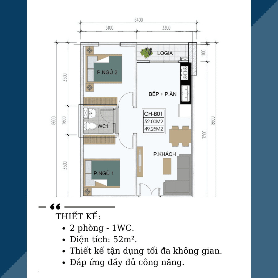 Bán căn Iris Tower giá tốt nhất 1.27 tỷ căn 2Phong Ngu 