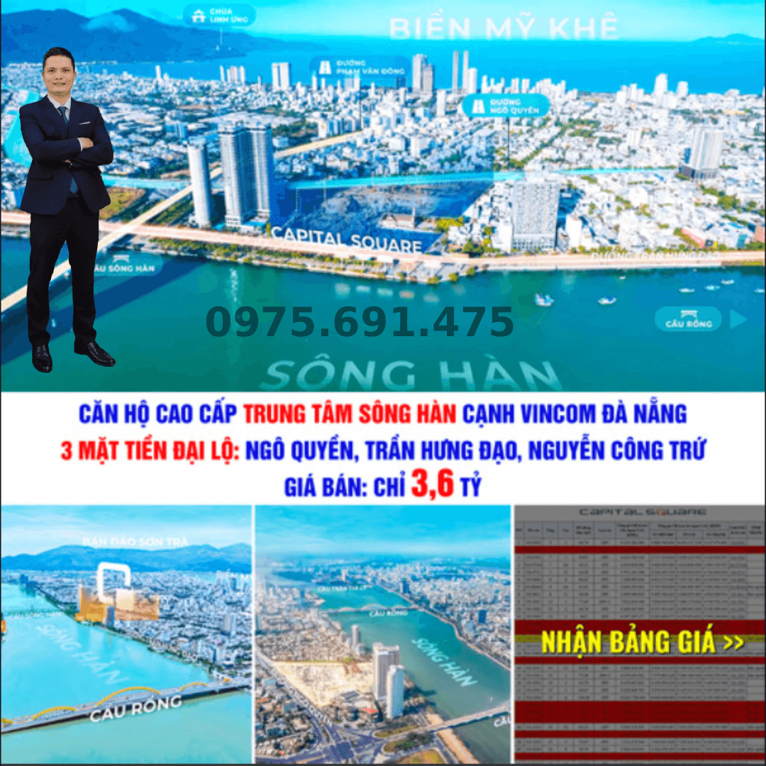 Chủ đi nước ngoài cần bán căn 1PN, TT49m2 cạnh Vincom rẻ hơn thị trường 500tr Capital Square Danang