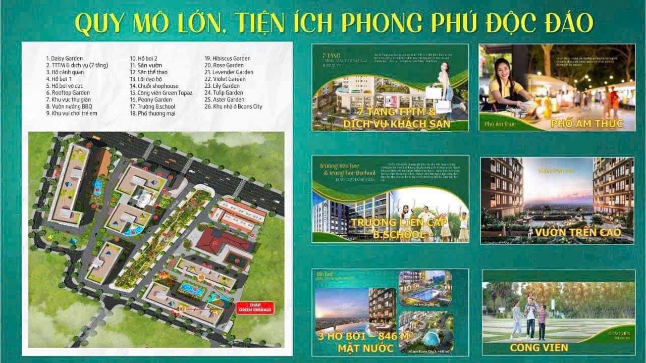 Căn hộ Bcons Green Emerald mở bán đợt 1, giá chỉ từ 1.5 tỷ/căn, cam kết thuê lại 14tr/tháng