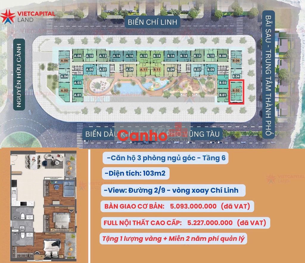 GÓC 3PN-103m2-*** CĐT-CK10.5%-FULL NỘI THẤT-NHÀ MỚI 100%-TẦNG ĐẸP