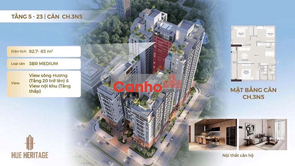 CĂN HỘ TRUNG TÂM THÀNH PHỐ HUẾ, 3PN 75m2. GIÁ TỐT TỪ CĐT DỰ ÁN