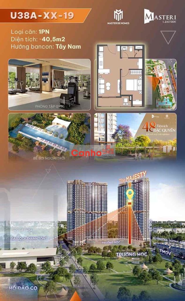 Masteri lakeside - Oceanpark 1, Cần bán căn 1pn