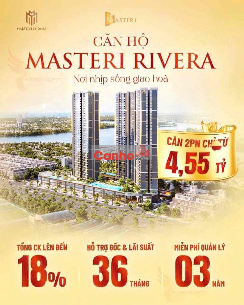 Căn hộ cao cấp 2 phòng ngủ tầng cao, view đẹp