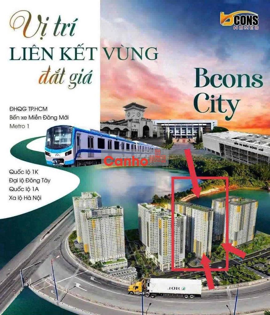 500TR SỞ HỮU NGAY BCONS CITY 2, 2PN MẶT TIỀN ĐƯỜNG THỐNG NHẤT