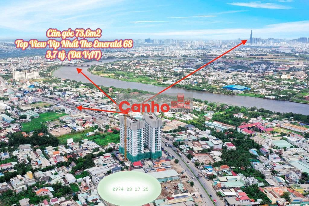 Căn Góc ban công lồi, view Sông SG & Landmark 81 The Emerald 68 3,7 tỷ