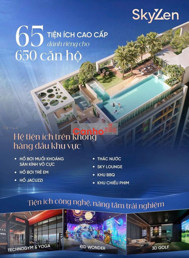 Căn 1PN 36m2 SkyZen trên QL1A, TT 25%/ đến khi nhận nhà, CK 120 triệu