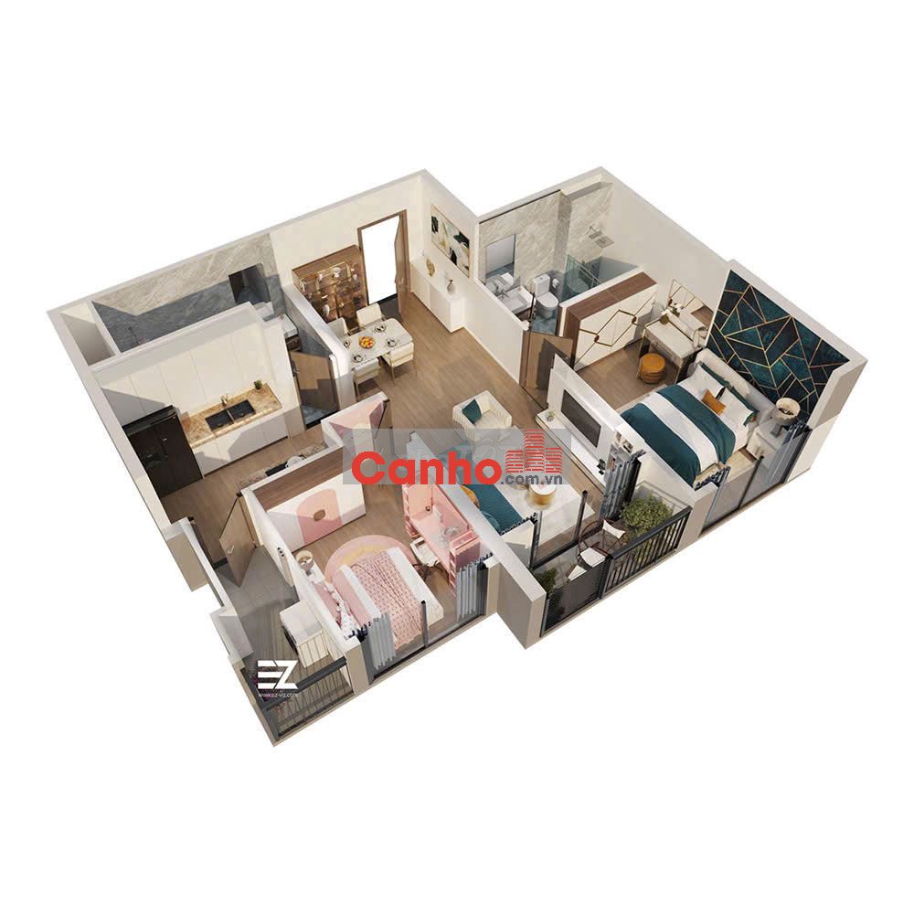 Tôi có căn hộ 2PN toà Zurich, tầng trung đẹp, ban công đông bắc thoáng