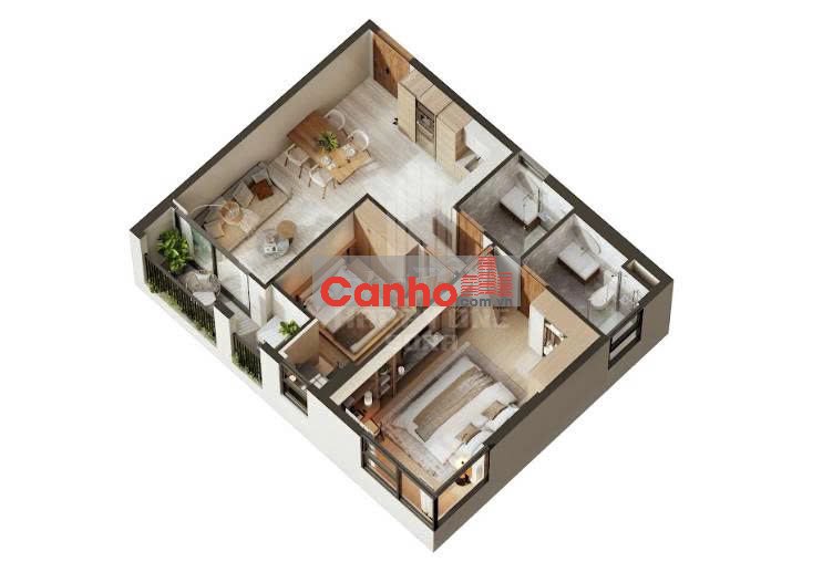 Căn hộ 70,07m², 2PN + 2WC, Happy One Sora Thủ Đức
