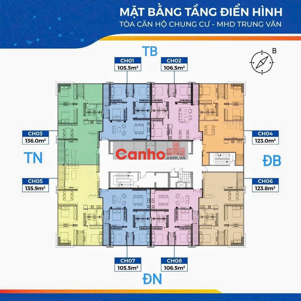 Căn Hộ Chung Cư 105m2. 3N,2vs. MHD Trung Văn nhận nhà ngay.