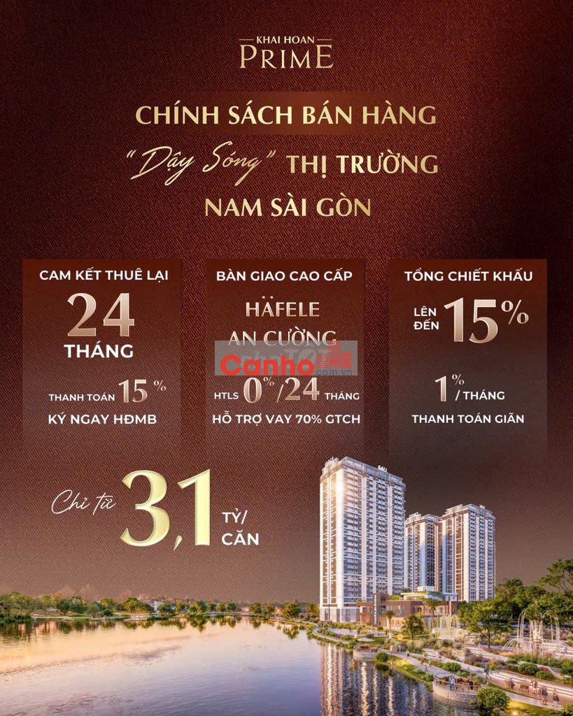 CHỈ CẦN TT 780TR ĐẾN KHI NHẬN CĂN HỘ 2PN TẠI KHẢI HOÀN PRIME.