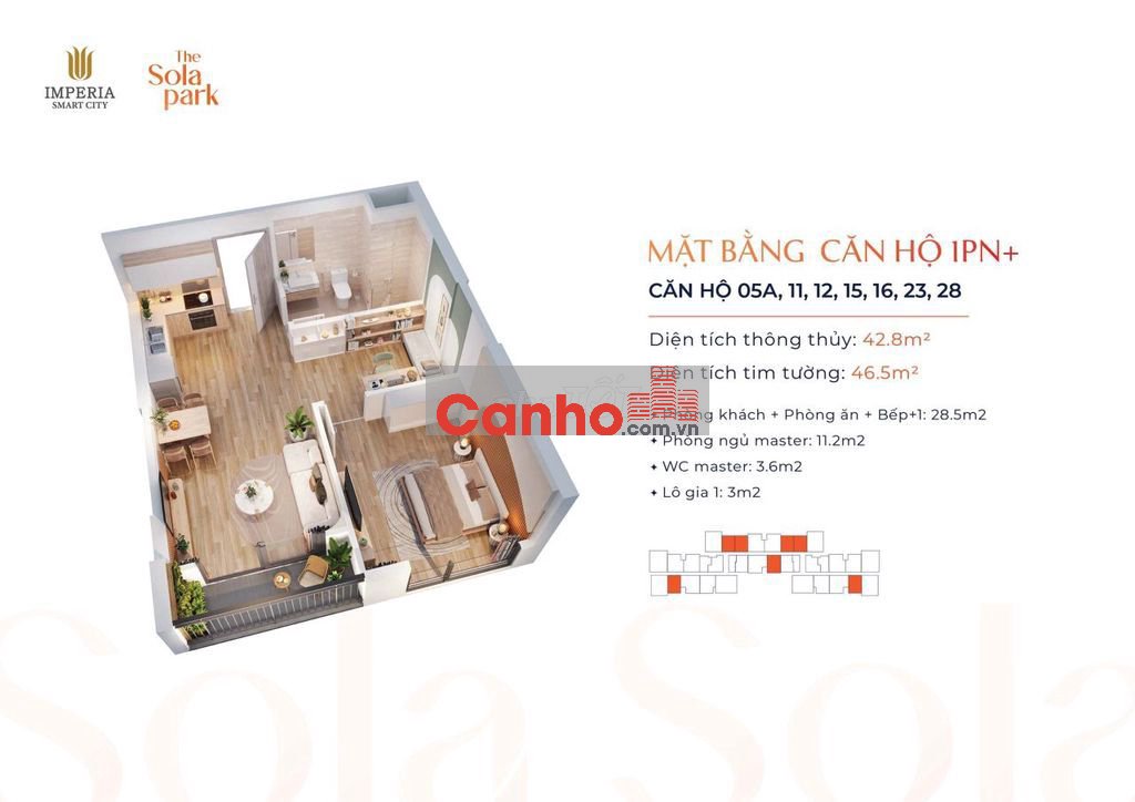 Chính chủ bán nhanh căn 1PN+1 tòa Sola Park G3