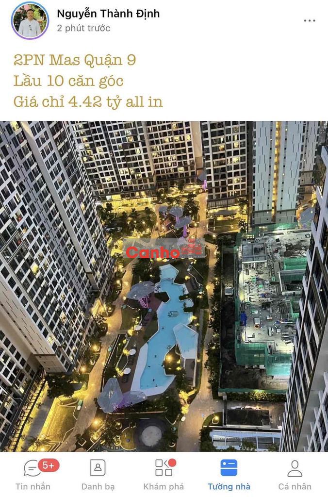 Bán 2PN Masteri lầu 10 căn góc 4.4 tỷ