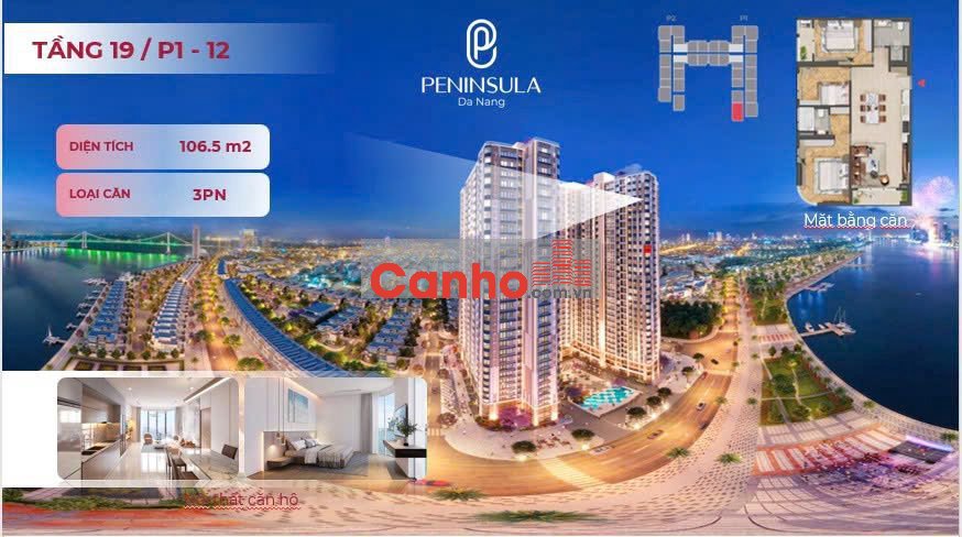 BÁN CĂN 3PN TẦNG CAO  - 1 CĂN CUỐI CÙNG CĂN HỘ PENINSULA DA NANG