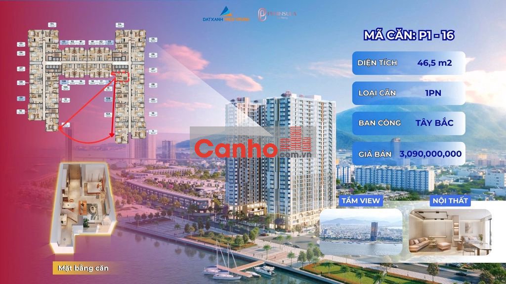 GIẢM GIÁ BÁN GẤP CĂN HỘ 1PN PENINSULA TẦNG CAO VIEW SÔNG HÀN ĐÀ NẴNG