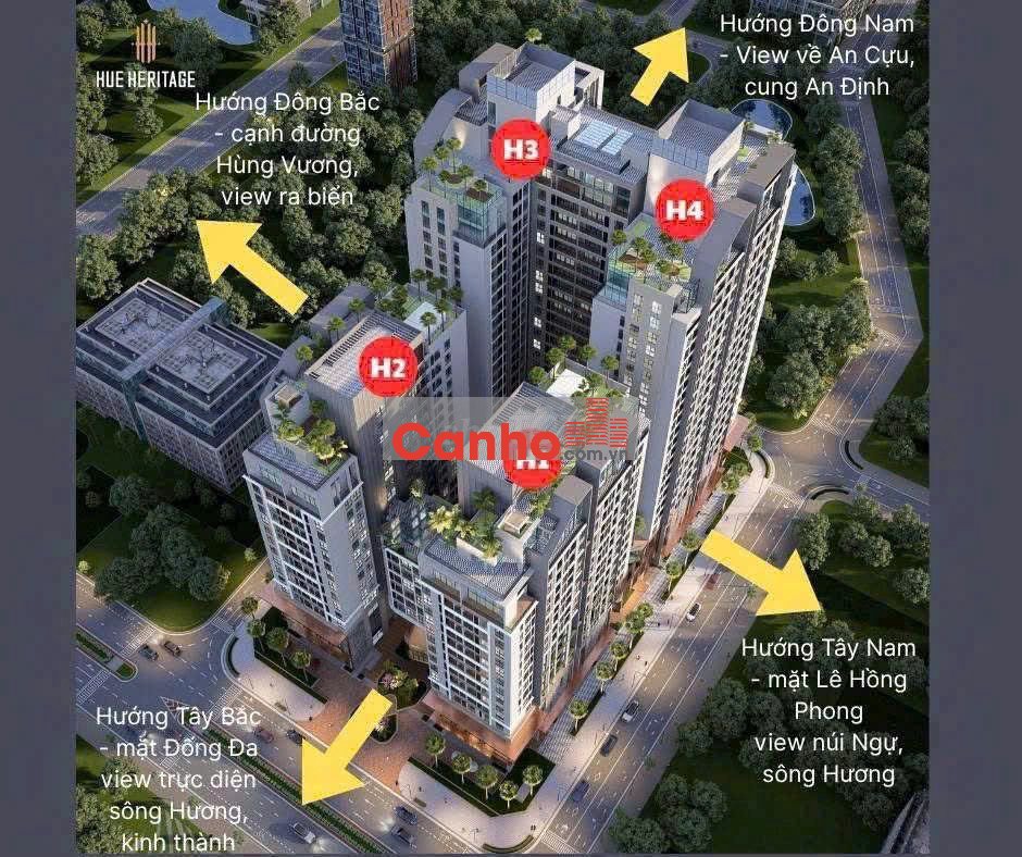 căn hộ Hue Heritage - TP Huế -Tổng hợp các căn đẹp 2PN, 3PN - Giá CĐT