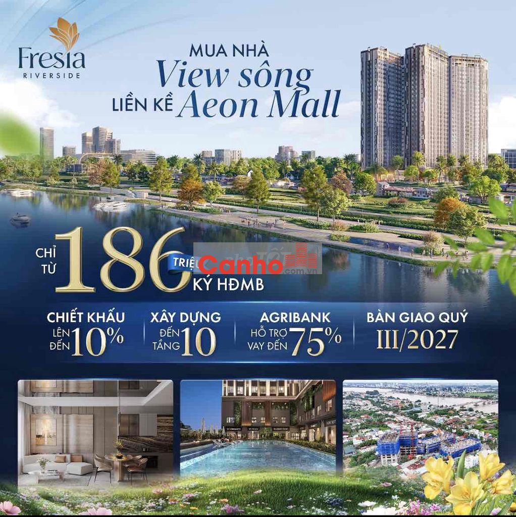 Căn Hộ Fresia Riverside 2PN, 1 Tolet Giá 1,79 Tỷ. Bank Hỗ Trợ Vay 75%