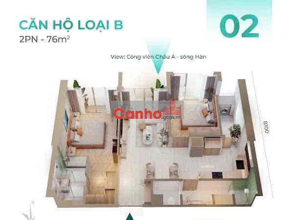 Vista Residence-Căn hộ cao cấp 2PN quận Hải Châu-xem pháo hoa trọn đời