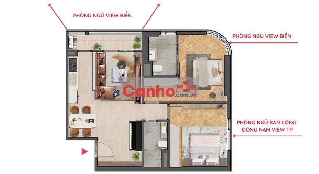 Căn góc siêu đẹp tầng trung, nội thất cao cấp giá chỉ 61 triệu/m2 !