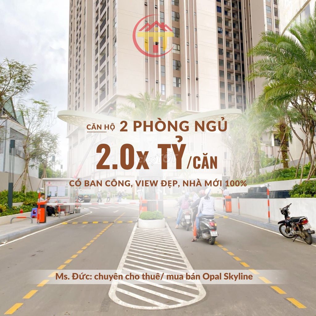 Opal Skyline 2PN sổ hồng riêng sở hữu lâu dài. VIB duyệt vay đến 80%.