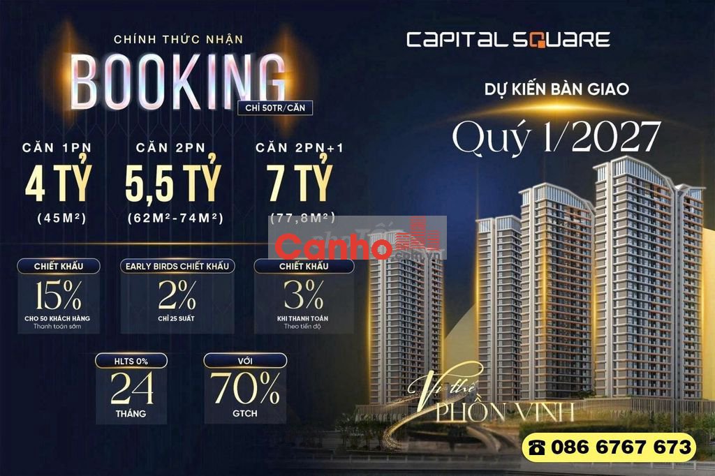 Capital Square, căn hộ view sông ngay cầu sông Hàn, cạnh Vincom