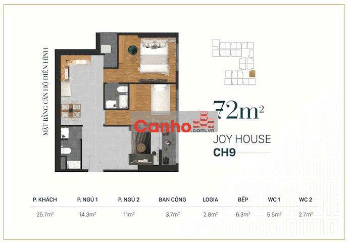 căn hộ 72m2 dự án Phúc Đạt cần bán cắt lỗ chỉ 2,5 tỷ
