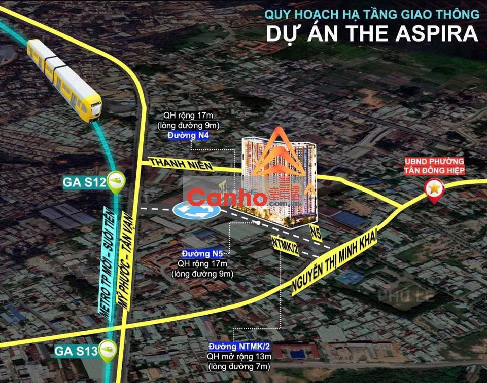 Căn hộ phường Tân Đông Hiệp, TP.HCM cạnh Metro 800m 2PN 2WC 68,65m2