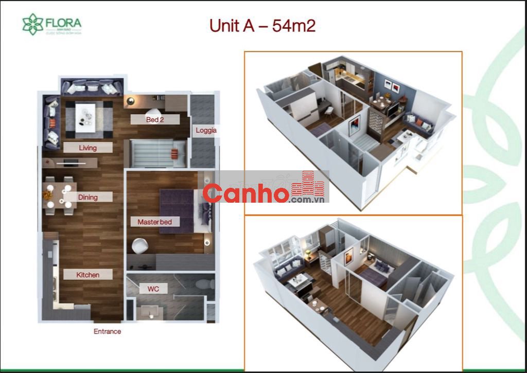 Căn hộ Flora Fuji 55M² 1PN 1WC Nhà trống Giá 3.15 tỷ