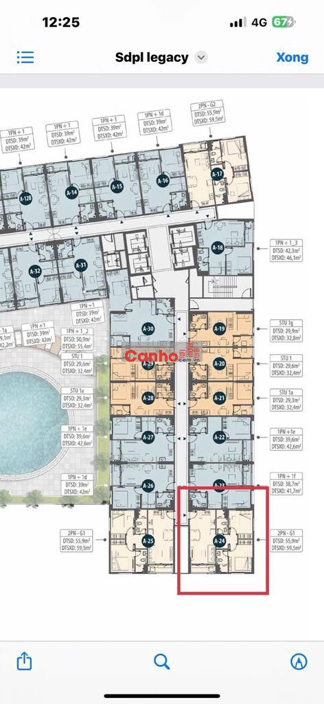 Legacy Central - Bán căn góc 2Pn-2Wc,ngay cổng chính, sổ sẵn, thuân an