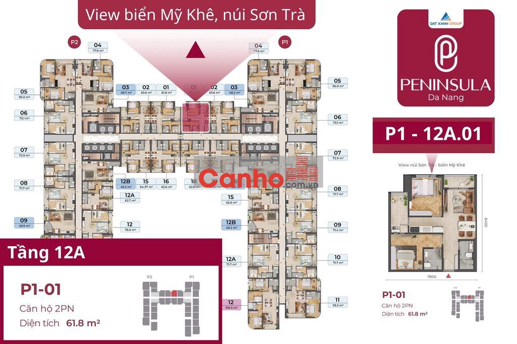 Căn 2PN rẻ nhất dự án Peninsula Đà Nẵng (cập nhật ngày 24/11/2025)
