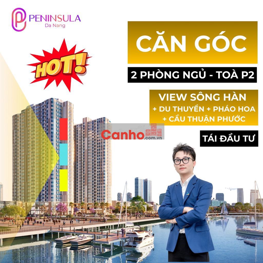SIÊU PHẨM CĂN ÁP GÓC 2PN - VIEW SÔNG HÀN - BẾN DU THUYỀN CĐT PENINSULA