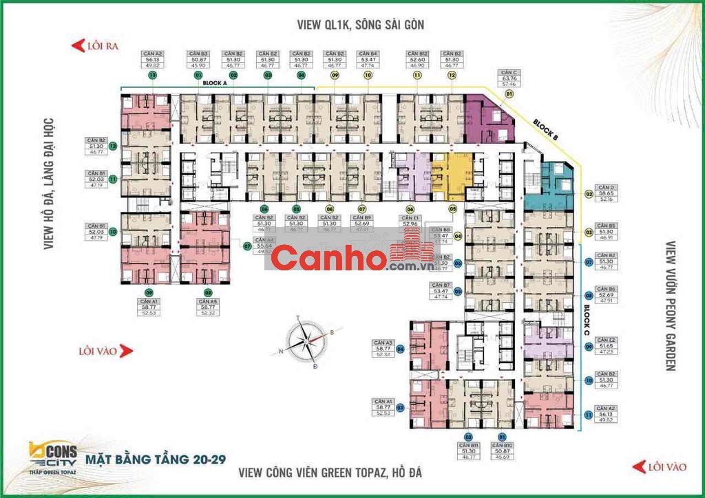 Cần bán căn góc 58m2 Bcons Green Topax