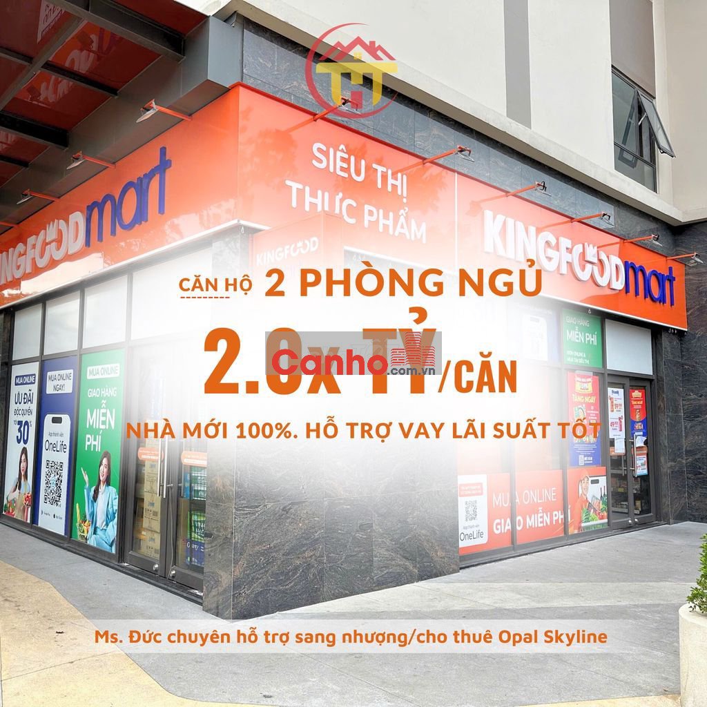 2PN CÓ BAN CÔNG NHÀ MỚI 100%. HƯỚNG ĐÔNG NAM VIEW QUỐC LỘ 13, TP DĨ AN
