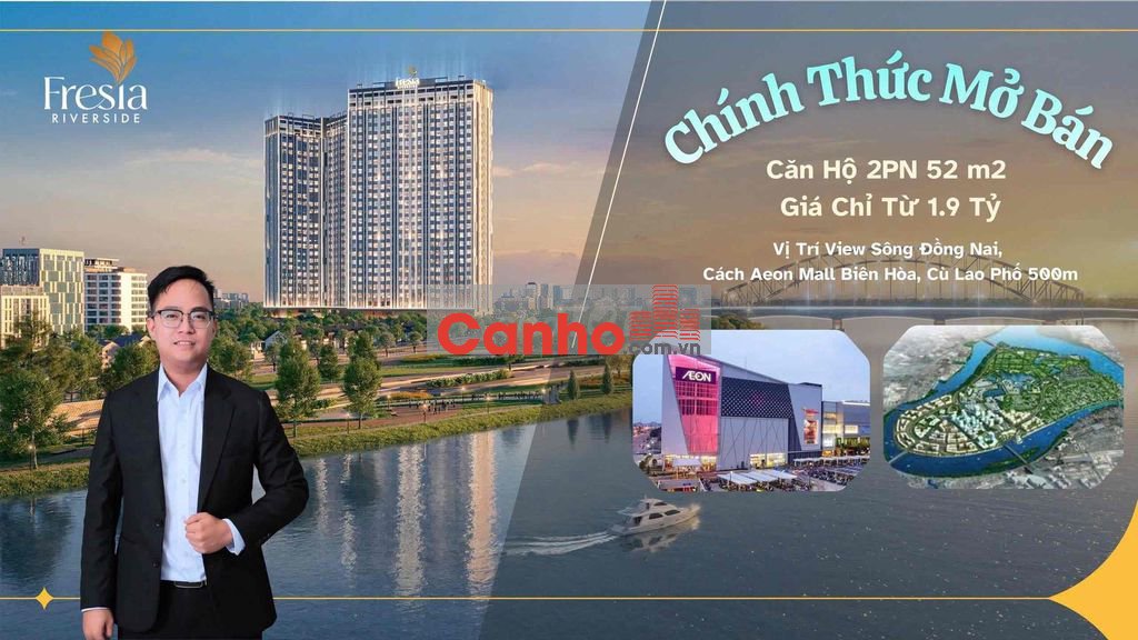 Bán căn hộ Fresia Riverside Cách Aeon Mall 500 m, Cạnh sông Đồng Nai