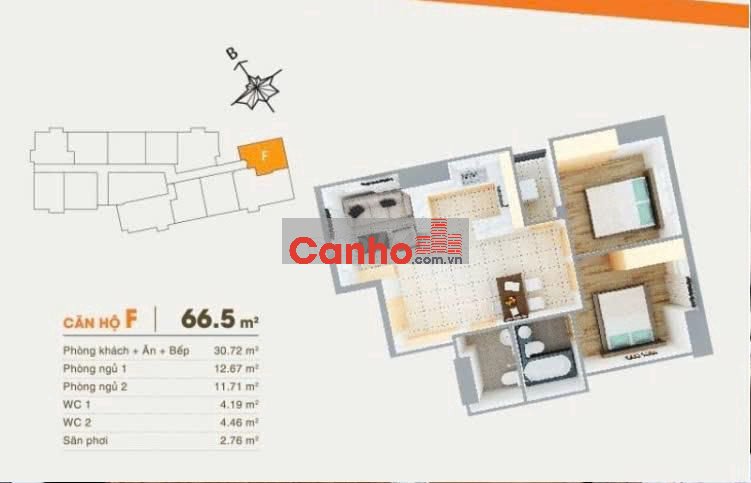 Căn hộ 2PN The Rivana, MT Quốc lộ 13, Phường Vĩnh phú (cũ).B Dương