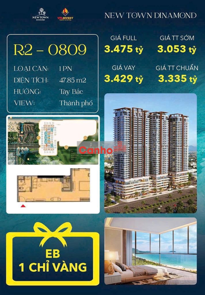 CĂN HỘ BIỂN NEWTOWN DIAMOND ĐÀ NẴNG - VIEW BIỂN - SÂN GOLF - TP