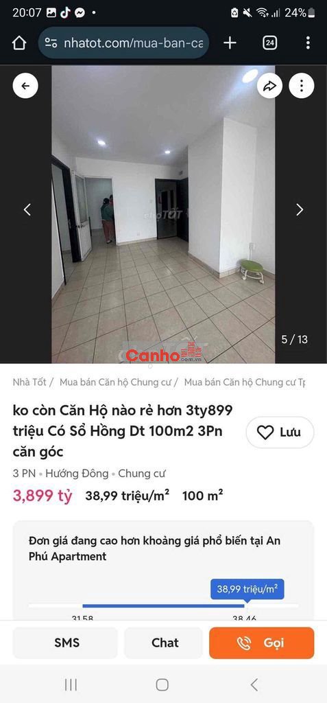 chính chủ bán căn Hộ An Phú Hậu Gianv nhà đẹp 83m2 3Pn Sổ hồng 3ty799t