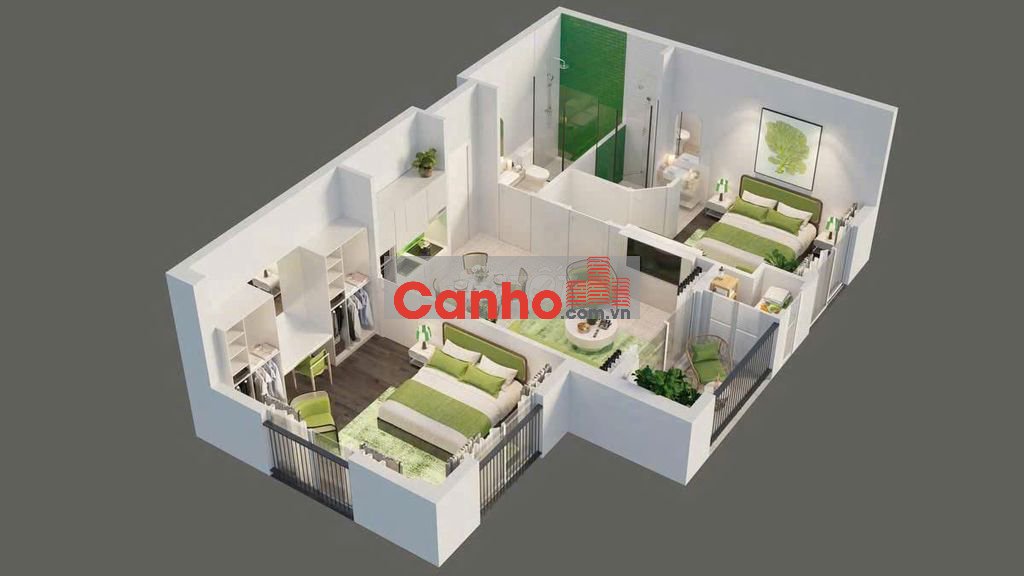 Bán gấp căn 2 ngủ góc - 66m2 - view hoàng hôn và pháo hoa