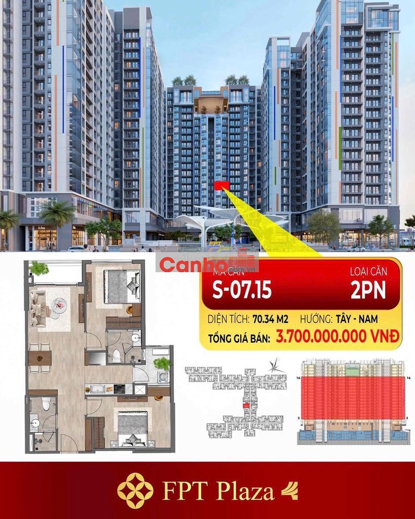 Chính Chủ Bán nhanh căn hộ FPT Plaza 4 giá gốc CĐT