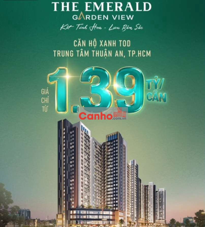 Emerald Garden View- Giỏ hàng cđt- căn 1pn giá chỉ 1ty39