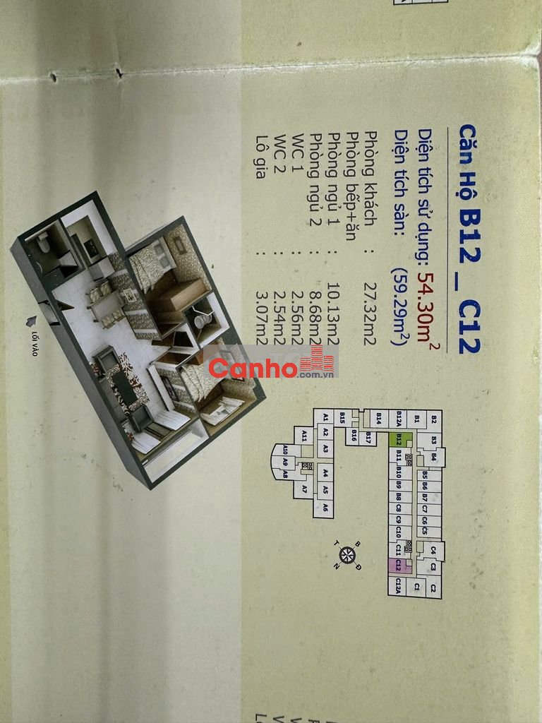 Bán CC HQC Hóc Môn, 1,15 tỷ, 60m2, 2PN, full nội thất, hàng hot!