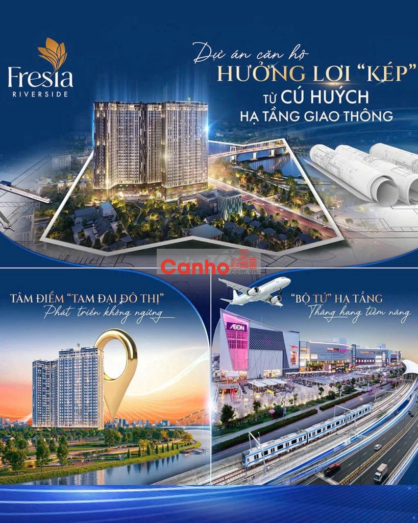 SỞ HỮU CĂN HỘ CHUẨN PHONG THUỶ CHỈ 380TR TẠI FRESIA RIVERSIDE BIÊN HOÀ
