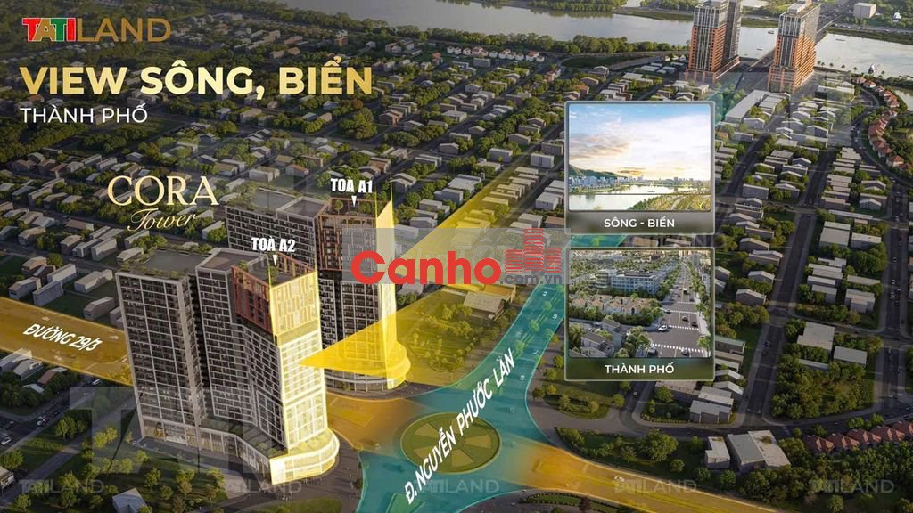 Bán căn hộ cao cấp Sun Cora Tower: toà A2, 1BR+. Tầg 6 hướng Đông Nam