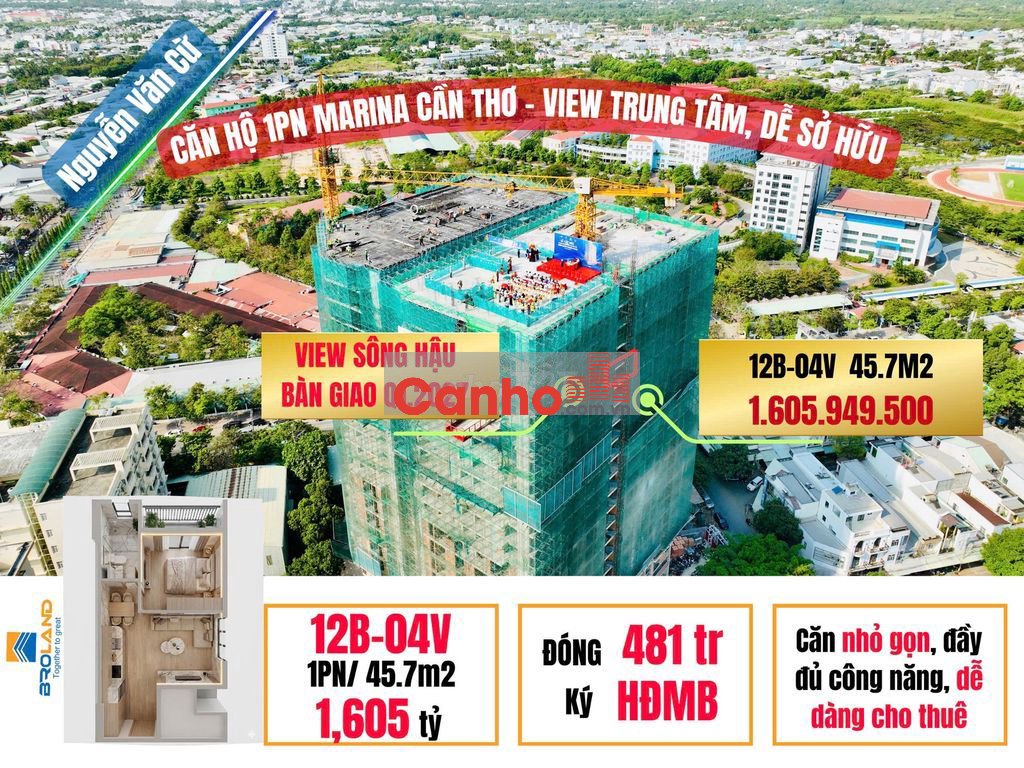 CĂN HỘ 1PN ĐỐI DIỆN ĐH Y DƯỢC CẦN THƠ 481 TRIỆU KÝ HĐMB