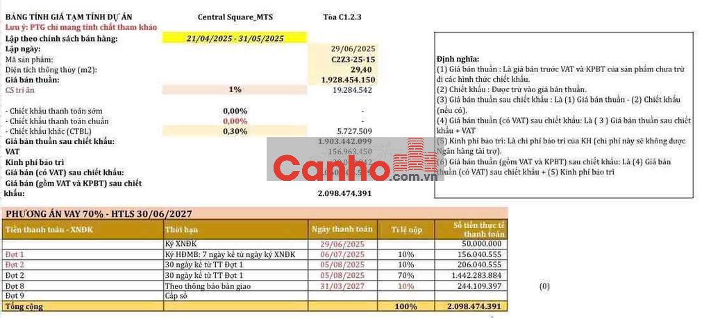 Chính chủ bán Căn Studio Trinity chủ Masterise OCP2 hưng yên