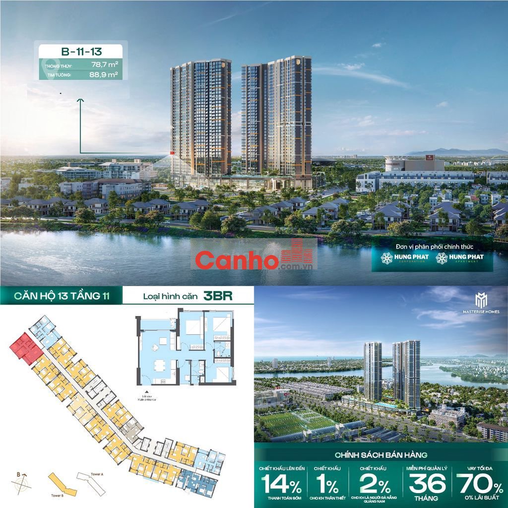 CĂN 3PN/78.7M2 GIÁ 6.252 TỶ FULL NỘI THẤT LIỀN TƯỜNG - MASTERI RIVERA