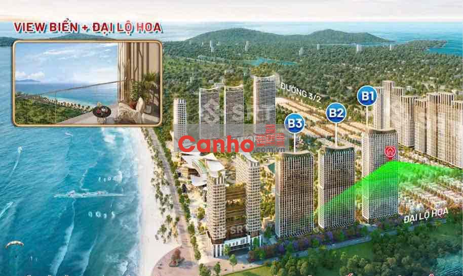 Căn hộ 1PN view biển + đại lộ hoa