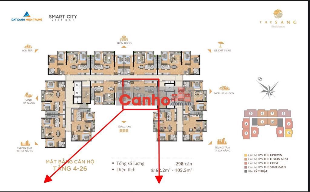 CĂN HỘ 2PN BIỂN MỸ KHÊ CHỈ VỚI GIÁ 4TY4 - GIÁ CHÍNH CHỦ