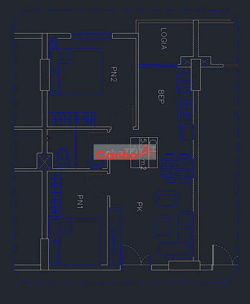 Bán gấp căn 2PN 53,3m2 chung cư Splus Riverview tầng cao bao gồm nt