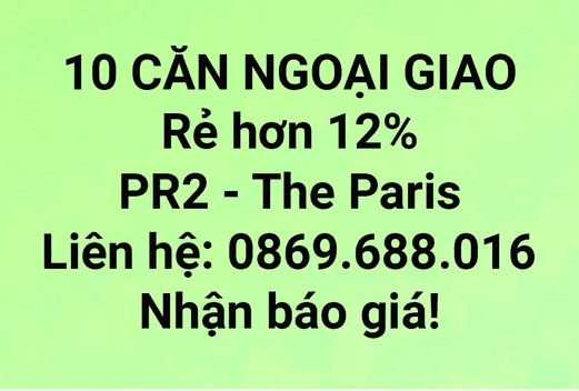 Hàng hiếm! Quỹ căn ngoại giao  The Paris Vinhomes Ocean Park. Booking sớm nhận ngay ck 12%.